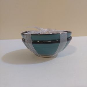 NEW Turkish 2pc Pottery Small Bowls Made in Turkey 4"x 4" Hand-Crafted